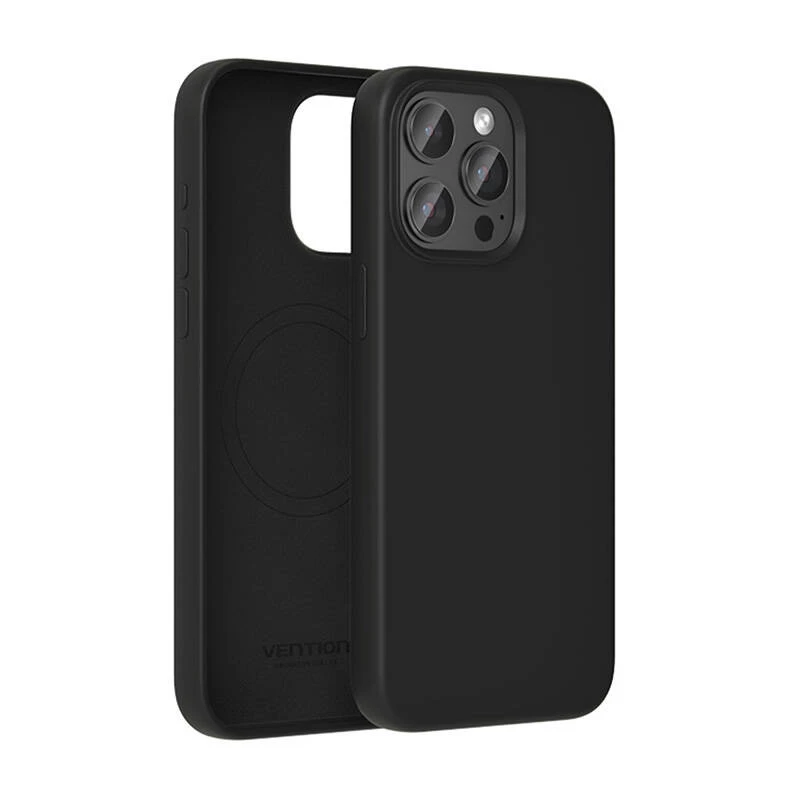 Kaitsev silikoonümbris Vention KUFB0-40 iPhone 15 Pro Max jaoks — must pehme puutega kate