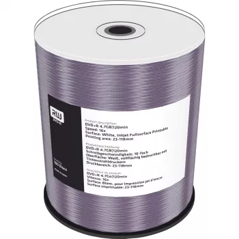 MediaRange Inkjet Fullsurface-Printable - 100 x DVD+R 16x - salvestusmeedium (MR414)