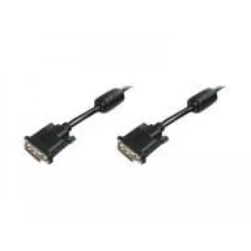 DIGITUS - DVI-kaabel - Dual Link - DVI-D (M) - DVI-D (M) - 5,0m - Vormitud, pöidlakruvid - Must (AK-320101-050-S)