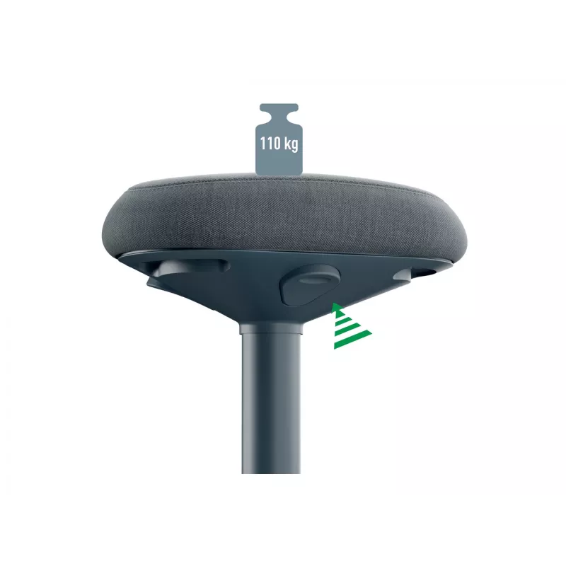 Kontoritool Leitz 65440089 polsterdatud iste hall plastikraam