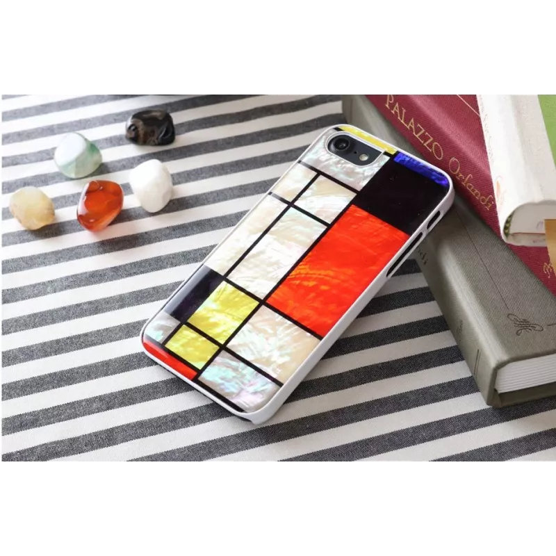 Kaitseümbris iKins Apple iPhone 8 / 7 jaoks Mondrian Valge