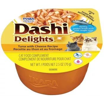 INABA Dashi Delights tuunikala juustu retseptiga märg kassitoit 70 g