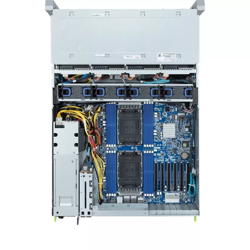 4U püstitatav server GIGABYTE S453-S70-AAV1 — kahe pesaga LGA4677, DDR5, 16 DIMM, 38x 2,5 tolli/M.2, 1600 W liigne toiteplokk (80 PLUS Titanium)