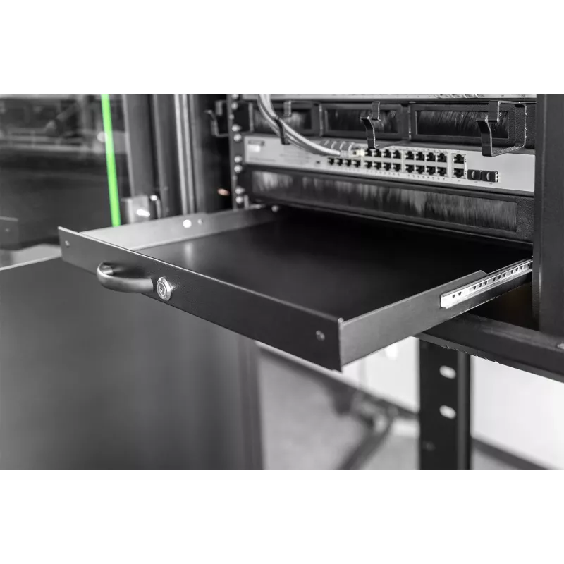 Klaviatuurisahtel dokumendihoidikuga Digitus DN-19 KEY-1U-SW