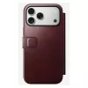 Mobiiltelefoni ümbris Nomad Modern Leather Folio iPhone 17 Pro Max jaoks — nahk, TPU, PC, alumiinium, Burgundia, 16 cm (6,3 tolli)