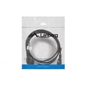 Toitekaabel LANBERG CA-C13C-11CC-0018-BK — 1,8 m, C13 pistik CEE7/7-le, nurga all C13