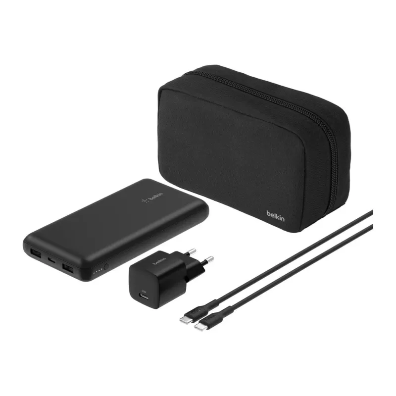 Belkin BoostCharge - Powerbank + Toiteadapter - 20000 mAh - PD - 3 väljundporti (24-pin USB-C, 2 x USB)