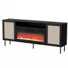 JUTA EF kummut + electric kamin 202x39.5x85 must + linol calabria