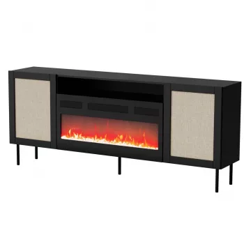 JUTA EF kummut + electric kamin 202x39.5x85 must + linol calabria