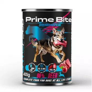 PRIME BITE Monoprotein Deer with an apple - märg koeratoit - 400g