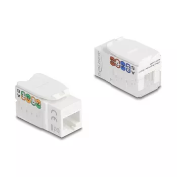 Keystone-moodul DELOCK 90720, lame RJ-45, valge, 16,8×32,6×19,6 mm