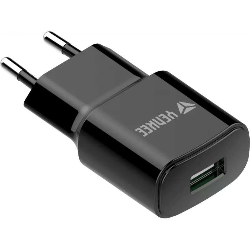Võrgutoitega USB-A laadija YENKEE YAC 2013BK — 12 W, 2,4 A väljund