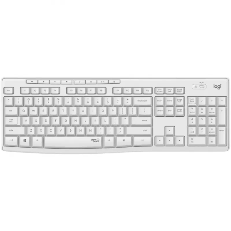 Logitech MK295 vaikne klaviatuuri ja hiire komplekt, valge, juhtmevaba USB-vastuvõtjaga, Šveits, 920-009872