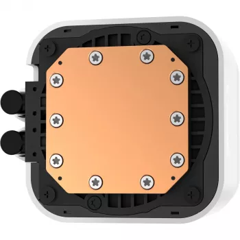 Vedelik-CPU jahuti DeepCool LQ240 Valge 240 mm alumiiniumradiaatoriga, 2×120 mm RGB ventilaatoriga, 41 cm torudega