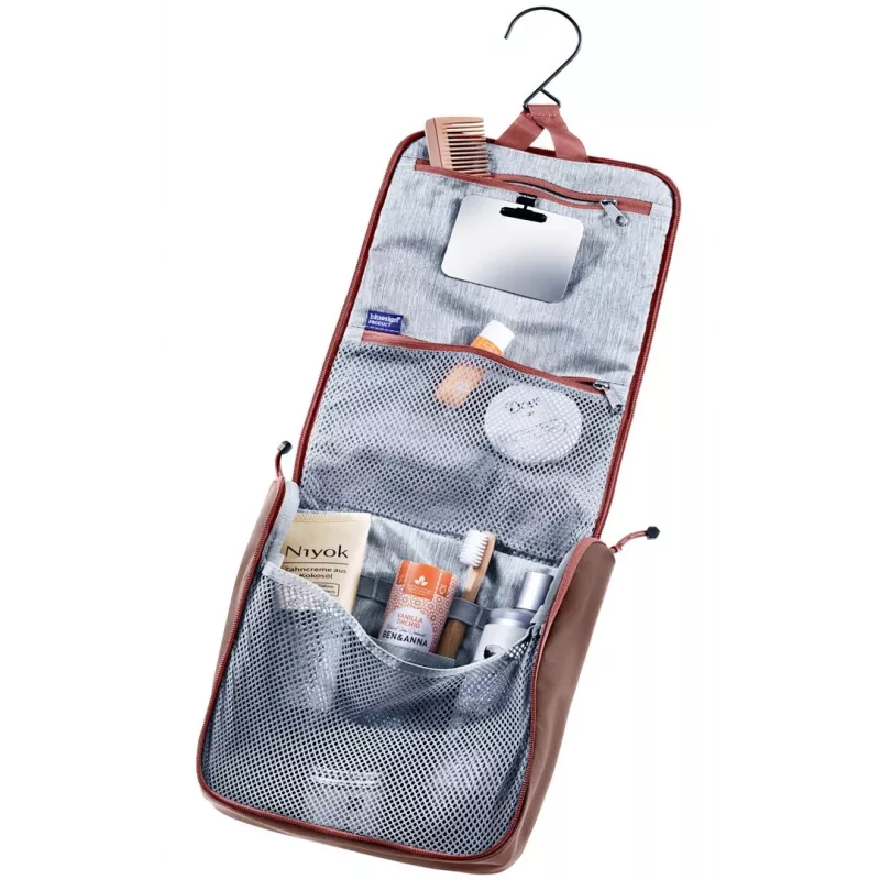 Tualett-tarvikute kott DEUTER Wash Center II — reisipesukott, värv caspia/raisin