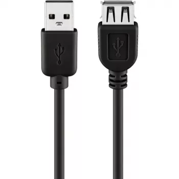 Wentronic Goobay USB 2.0 Hi-Speed pikenduskaabel, must, 5 m - USB 2.0-pistik (tüüp A) > USB 2.0-pesa (tüüp A) (68905)
