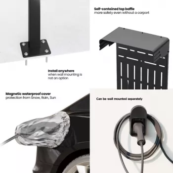 Välialus elektri- ja hübriidsõidukite laadijatele Maclean, teras, max 15 kg, MCE456