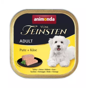 Märg koeratoit animonda Vom Feinsten Turkey + Cheese 150 g — täiskasvanud, kandik, 10,5% valku, 81% niiskust