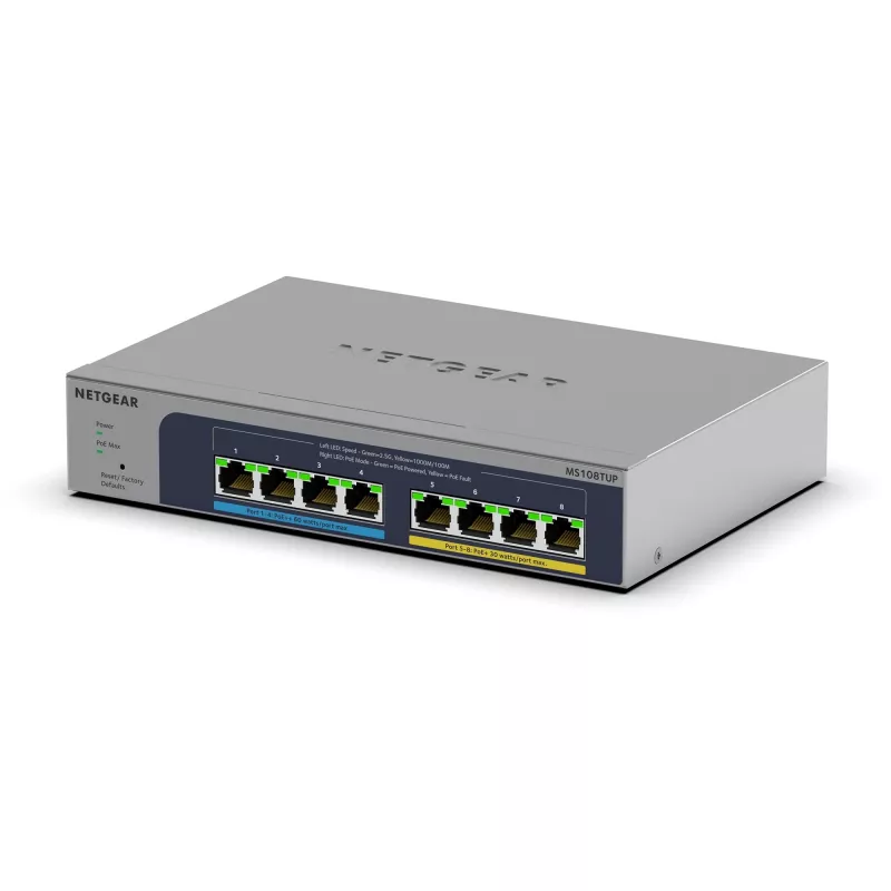 NETGEAR MS108TUP Haldamata L2 2.5G Ethernet (100/1000/2500) Power over Ethernet (PoE) Hall