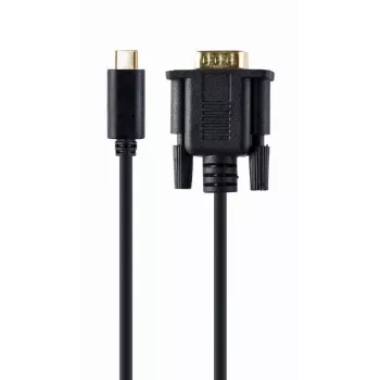 USB graafikaadapter Gembird A-CM-VGAM-01, USB-C VGA-le, 1920x1080, 0,15 m kaabel, must