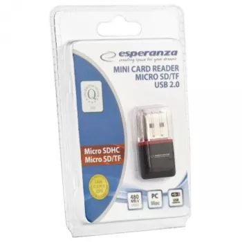 Esperanza EA134K kaardilugeja must, hõbedane, läbipaistev USB 2.0