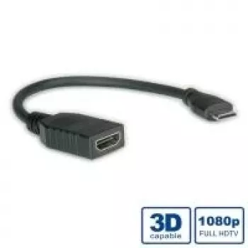 VALUE High Speed - Video-/Audio-/võrgukaabel - HDMI - HDMI, 19-pin (W) - Mini-HDMI, 19-pin (M) - 15 cm - Varjestatud - Must (11.99.5586)