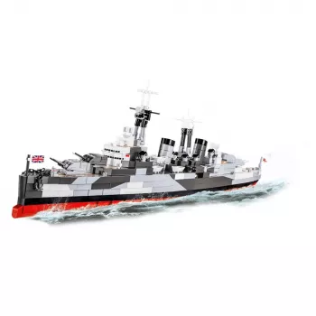Konstruktsioonimänguasi Cobi HMS Belfast mõõtkavas 1:300 mudel COBI-4844, ajaloolise Royal Navy kergristleja väljapanekuehitus