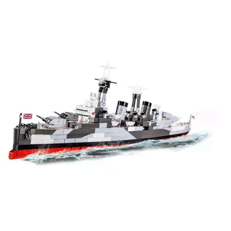 Konstruktsioonimänguasi Cobi HMS Belfast mõõtkavas 1:300 mudel COBI-4844, ajaloolise Royal Navy kergristleja väljapanekuehitus