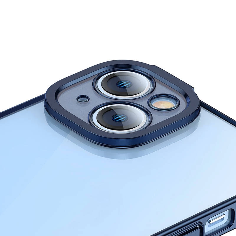 Kaitseümbris ja karastatud klaasi komplekt Baseus iPhone 14 Plus jaoks — Glitter läbipaistev sinine