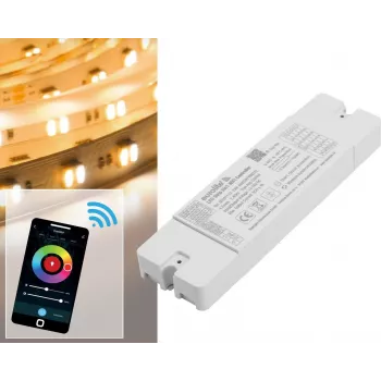LED riba kontroller EUROLITE 50531113 WiFi 5in1 — mitme kanaliga Wi‑Fi kontroller RGB/RGBW/monokroomsete LED ribade jaoks
