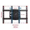 Seinale kinnitatav raam ESPERANZA ERW021 40–85-tollistele lameekraanteleritele, metallist, kallutatav, kaugus 6–50 cm, kandevõime 68 kg, VESA 200x100–600x500 mm