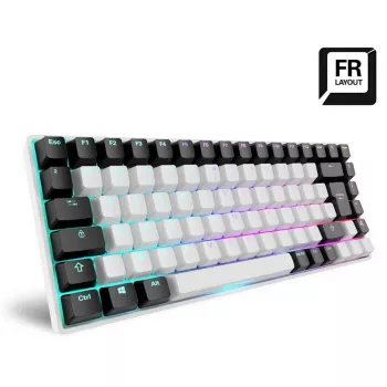 Sharkoon SKILLER SGK50 S3 Klaviatuur Mängimiseks USB AZERTY Prantsuse Valge