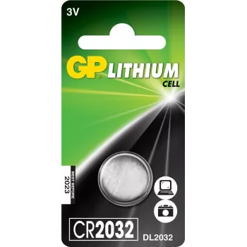 Nööpmobiilne liitium-ühekordne aku GP CR2032 3 V, 1 tk (blister)