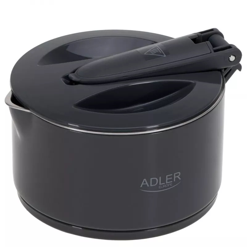 Adler AD 1377G elektriline veekeetja, 0,6 l mahutavus, 600 W, hall, plastik/silikoon/roostevaba teras