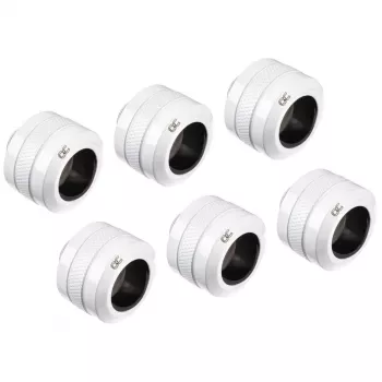 Alphacool 17484 liitmik, messing, valge, 23 mm kõrgus, 26 mm läbimõõt, pakis 6 tk