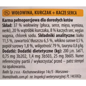 Märg kassitoit animonda Carny veiselihaga konservis 400 g — täiskasvanule, gluteenivaba, soja- ja suhkruvaba