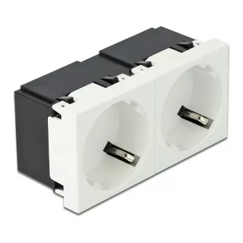 Seinapistikupesa DELOCK 81423 — CEE 7/3, 16 A, 250 V, valge, ABS/PC, 45×90 mm