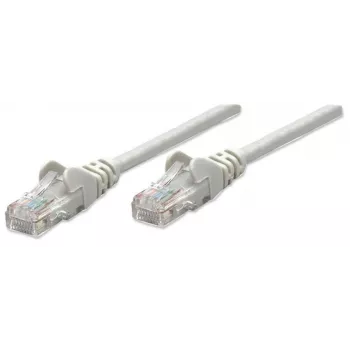 Intellinet võrguparanduskaabel, Cat5e, 1 m, hall, CCA, U/UTP, PVC, RJ45, kullatud kontaktid, haakumisvastane, kaitsemuhviga, eluaegne garantii