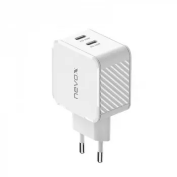 Nevox 45W Dual USB-C Power Delivery GaN laadija, valge, mudel 2569
