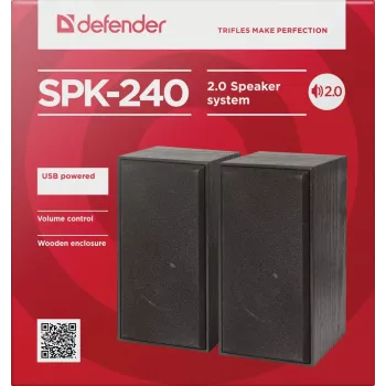 DEFENDER SPK-240 juhtmega lauakõlarid, 2.0, 6 W RMS, USB-toitega, 3,5 mm, must