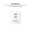 Kahe USB-pistikupesa adapter 65W, 2xUSB-C, valge
