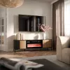 TV-kapp cama meble MERCI kaminaga, 180 x 40 x 53,5 cm, must pealispind, tamme artisani raam