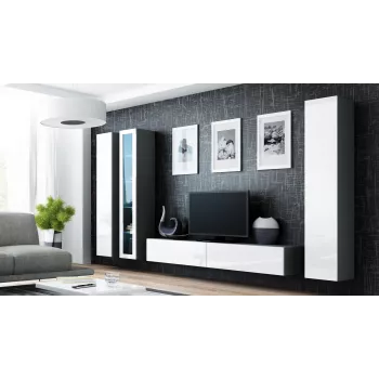 Cama suletud Kapp VIGO '180' 180/40/30 sonoma tamm/valge läikiv