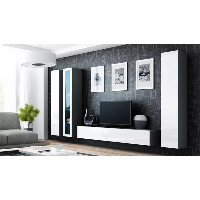 Cama suletud Kapp VIGO '180' 180/40/30 sonoma tamm/valge läikiv