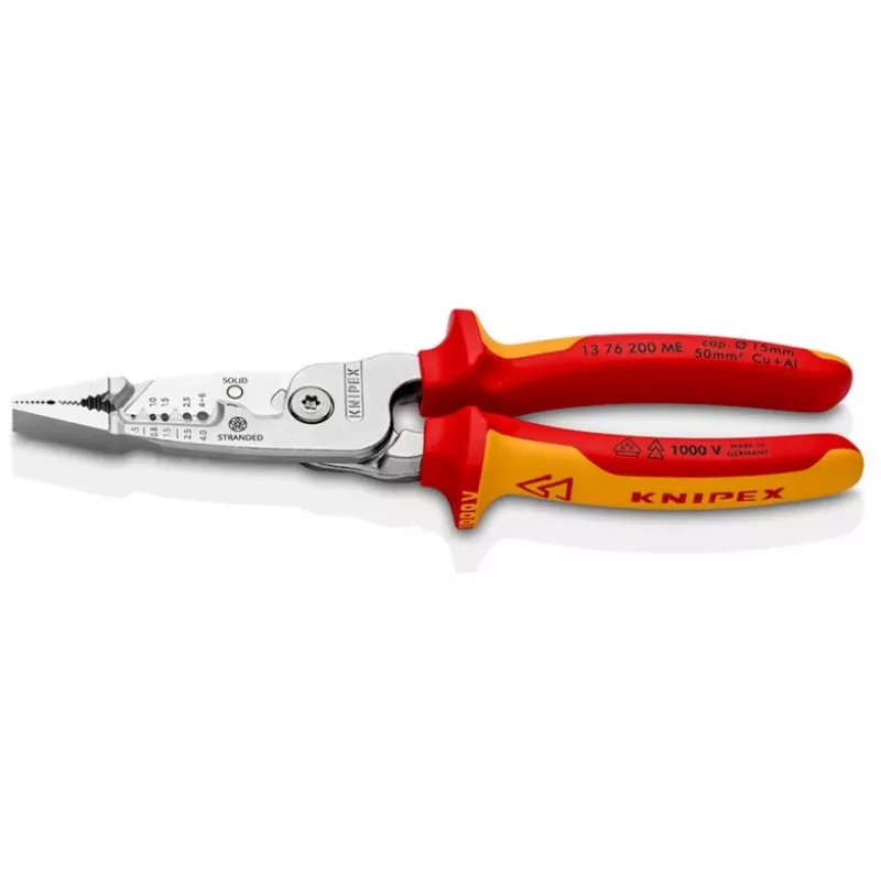 Kaablieemaldaja Knipex 13 76 200 ME 6 mm eemaldusvõimega Punane Roostevaba teras Kollane