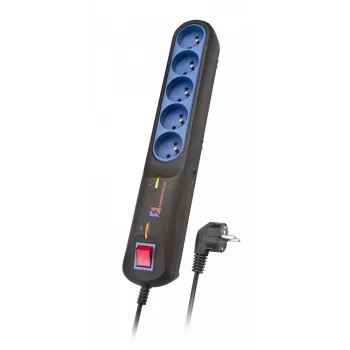 Pikendusjuhe Lestar LFT 2005 — 5 tüüp F vahelduvvoolu pistikupesa, 2,5 m kaabel, hall/must