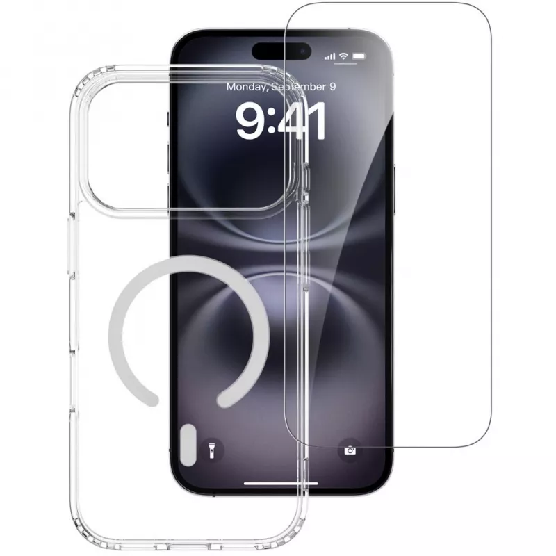4smarts 360° Premium Protection kaitsekomplekt Apple iPhone 17 Pro Max jaoks, MagSafe-ühilduv, läbipaistev