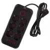 Pistikupesadega pikendusjuhe MACLEAN MCE389 B — 6 pistikupesa, 4×USB-A + 1×USB-C, 110–240V, 2,1A, 2500W, 1,5 m kaabel, must