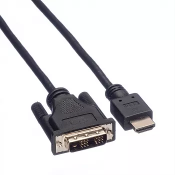 ROLINE adapterkaabel HDMI-DVI-D-ga (Single Link) - 1,5 m - must (11.04.5516)