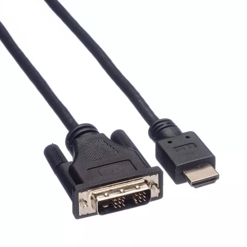 ROLINE adapterkaabel HDMI-DVI-D-ga (Single Link) - 1,5 m - must (11.04.5516)